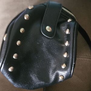 Black Studded Leather Crossbody Bag